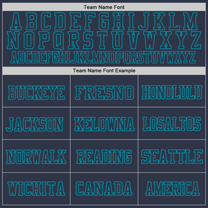 Custom Navy Teal Mesh Authentic Throwback Football Jersey - Sky-Custom