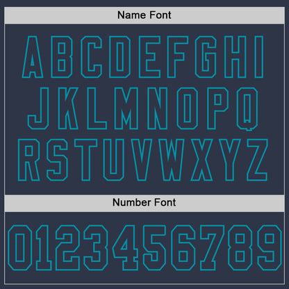 Custom Navy Teal Mesh Authentic Throwback Football Jersey - Sky-Custom