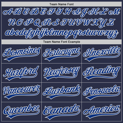 Custom Navy Royal-White Authentic Throwback Baseball Jersey - Sky-Custom