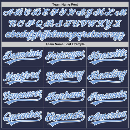 Custom Navy Light Blue-White Authentic Throwback Baseball Jersey - Sky-Custom