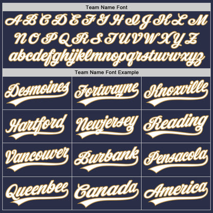 Custom Navy White-Old Gold Authentic Throwback Baseball Jersey - Sky-Custom