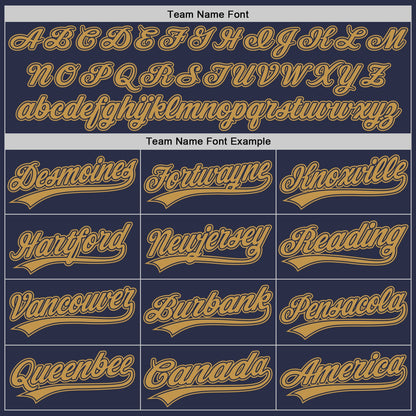 Custom Navy Old Gold Authentic Throwback Baseball Jersey - Sky-Custom