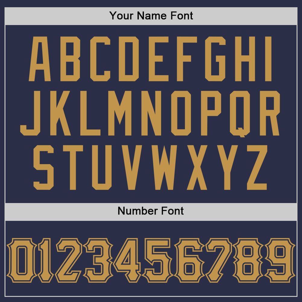 Custom Navy Old Gold Authentic Throwback Baseball Jersey - Sky-Custom