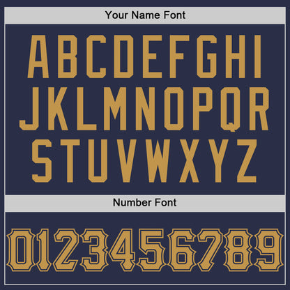 Custom Navy Old Gold Authentic Throwback Baseball Jersey - Sky-Custom
