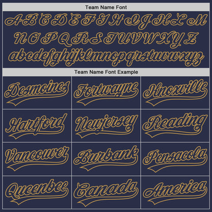 Custom Navy Old Gold Authentic Throwback Baseball Jersey - Sky-Custom