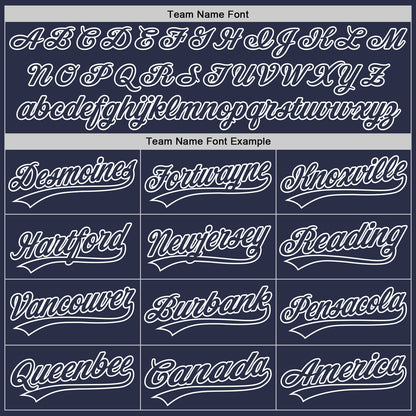 Custom Navy White Authentic Throwback Baseball Jersey - Sky-Custom