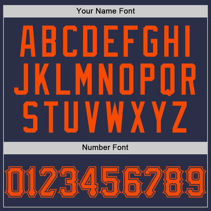 Custom Navy Orange Authentic Throwback Baseball Jersey - Sky-Custom