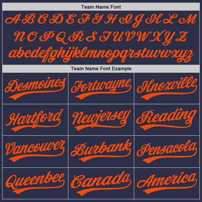 Custom Navy Orange Authentic Throwback Baseball Jersey - Sky-Custom