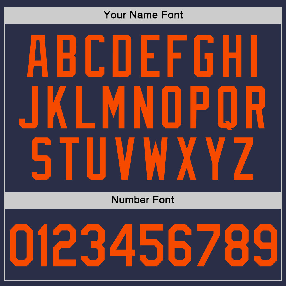 Custom Navy Orange Authentic Throwback Baseball Jersey - Sky-Custom