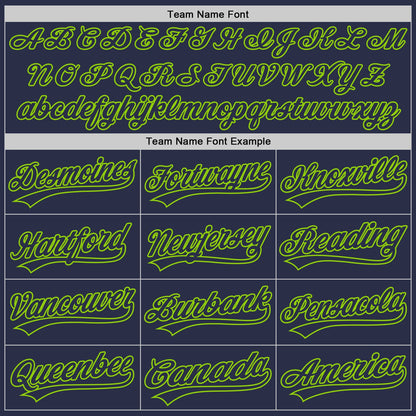 Custom Navy Neon Green Authentic Throwback Baseball Jersey - Sky-Custom