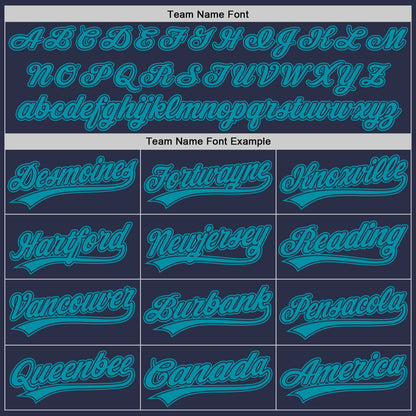 Custom Navy Teal Authentic Throwback Baseball Jersey - Sky-Custom