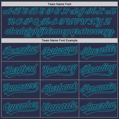 Custom Navy Teal Authentic Throwback Baseball Jersey - Sky-Custom