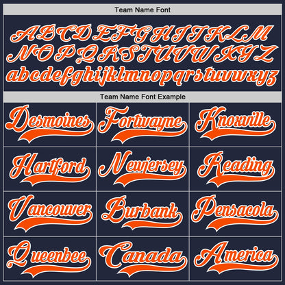 Custom Navy Orange-White Hockey Jersey - Sky-Custom