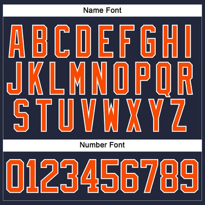 Custom Navy Orange-White Hockey Jersey - Sky-Custom