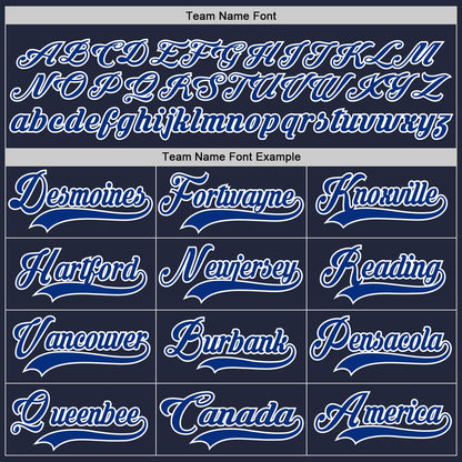 Custom Navy Royal-White Hockey Jersey - Sky-Custom
