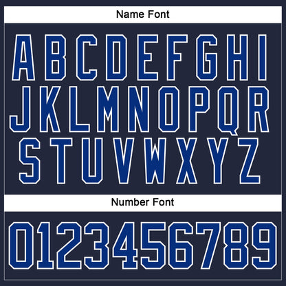 Custom Navy Royal-White Hockey Jersey - Sky-Custom
