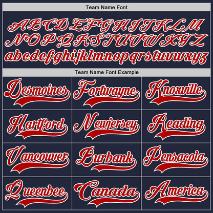 Custom Navy Red-White Hockey Jersey - Sky-Custom