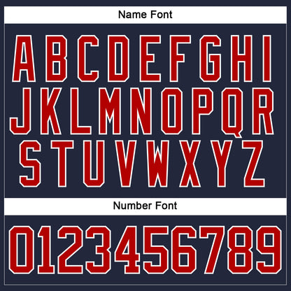 Custom Navy Red-White Hockey Jersey - Sky-Custom