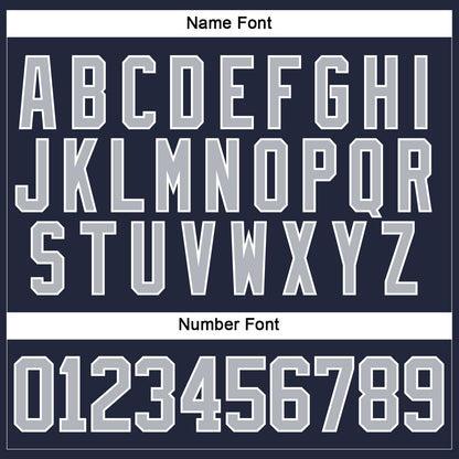 Custom Navy Gray-Blue Hockey Jersey - Sky-Custom