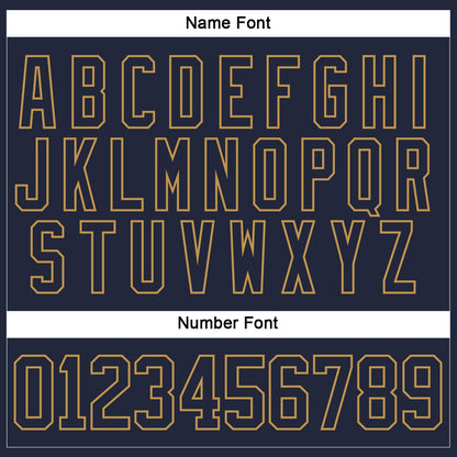 Custom Navy Old Gold Hockey Jersey - Sky-Custom
