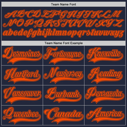 Custom Navy Orange Hockey Jersey - Sky-Custom