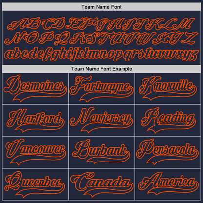 Custom Navy Orange Hockey Jersey - Sky-Custom