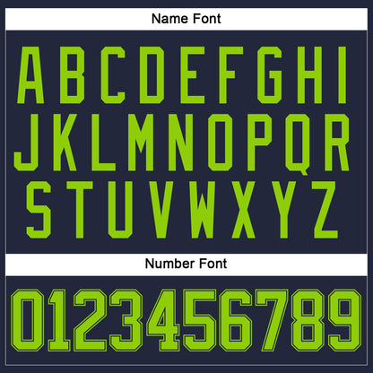 Custom Navy Neon Green Hockey Jersey - Sky-Custom