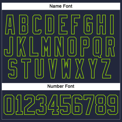 Custom Navy Neon Green Hockey Jersey - Sky-Custom