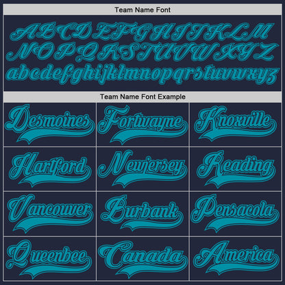 Custom Navy Teal Hockey Jersey - Sky-Custom