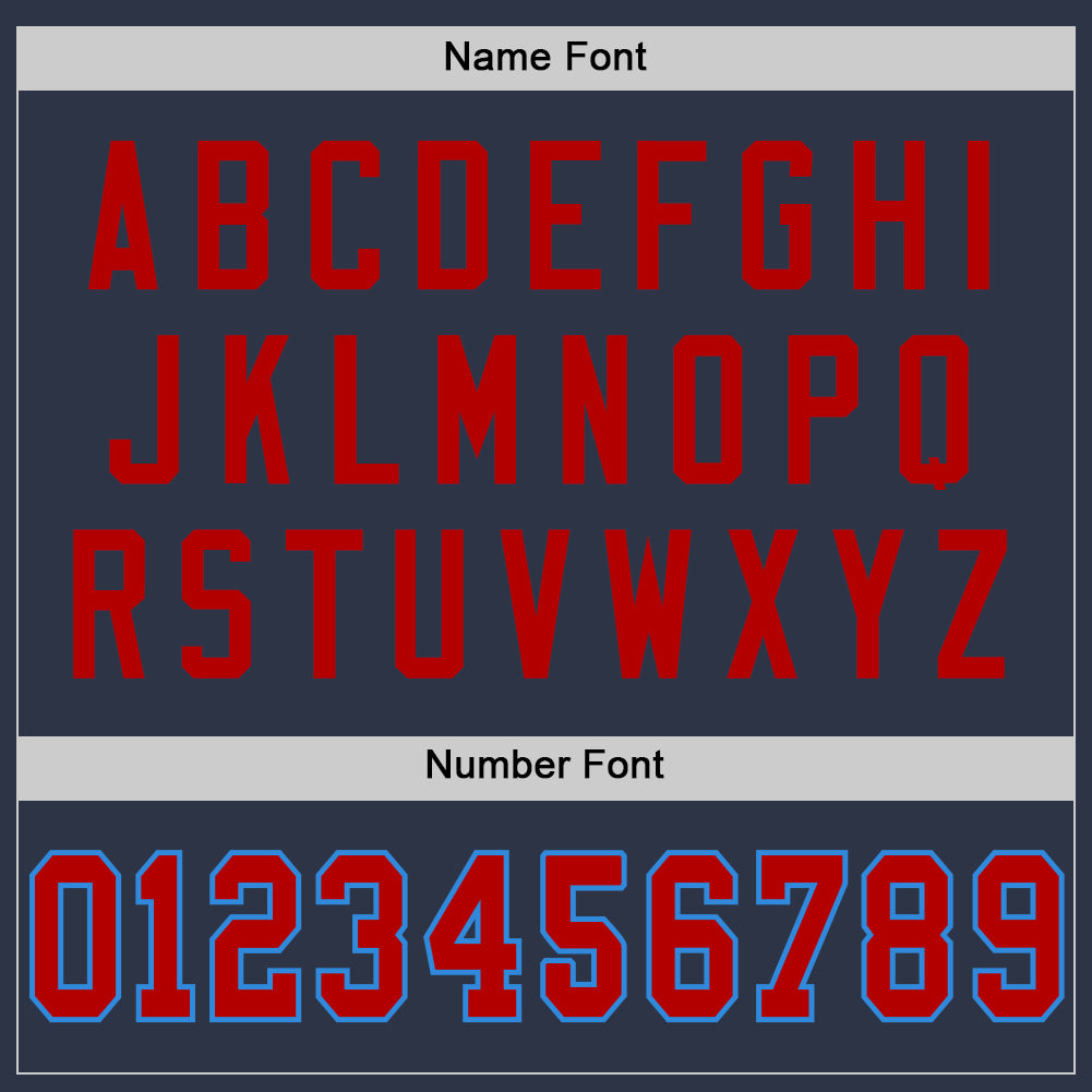 Custom Navy Red-Powder Blue Mesh Authentic Football Jersey - Sky-Custom