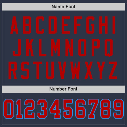 Custom Navy Red-Powder Blue Mesh Authentic Football Jersey - Sky-Custom