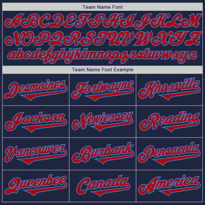 Custom Navy Red-Powder Blue Authentic Baseball Jersey - Sky-Custom