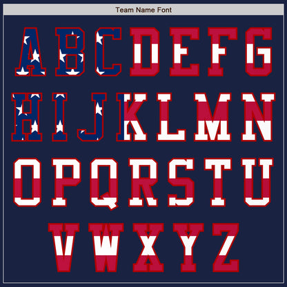 Custom Navy USA Flag-Red Authentic Baseball Jersey - Sky-Custom
