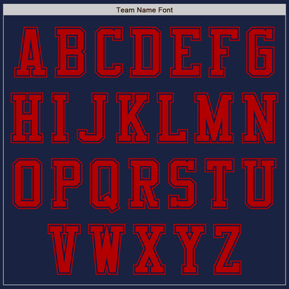 Custom Navy Red Authentic Baseball Jersey - Sky-Custom
