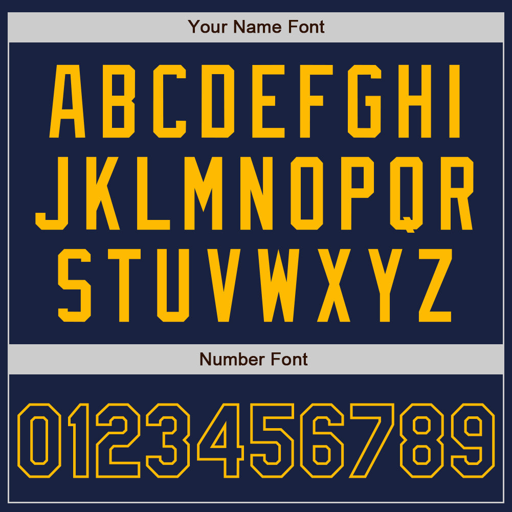 Custom Navy Gold Authentic Baseball Jersey - Sky-Custom