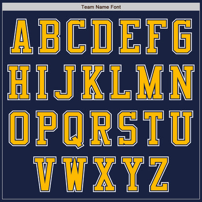 Custom Navy Gold-White Authentic Baseball Jersey - Sky-Custom