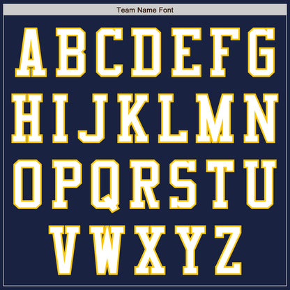 Custom Navy White-Yellow Authentic Baseball Jersey - Sky-Custom