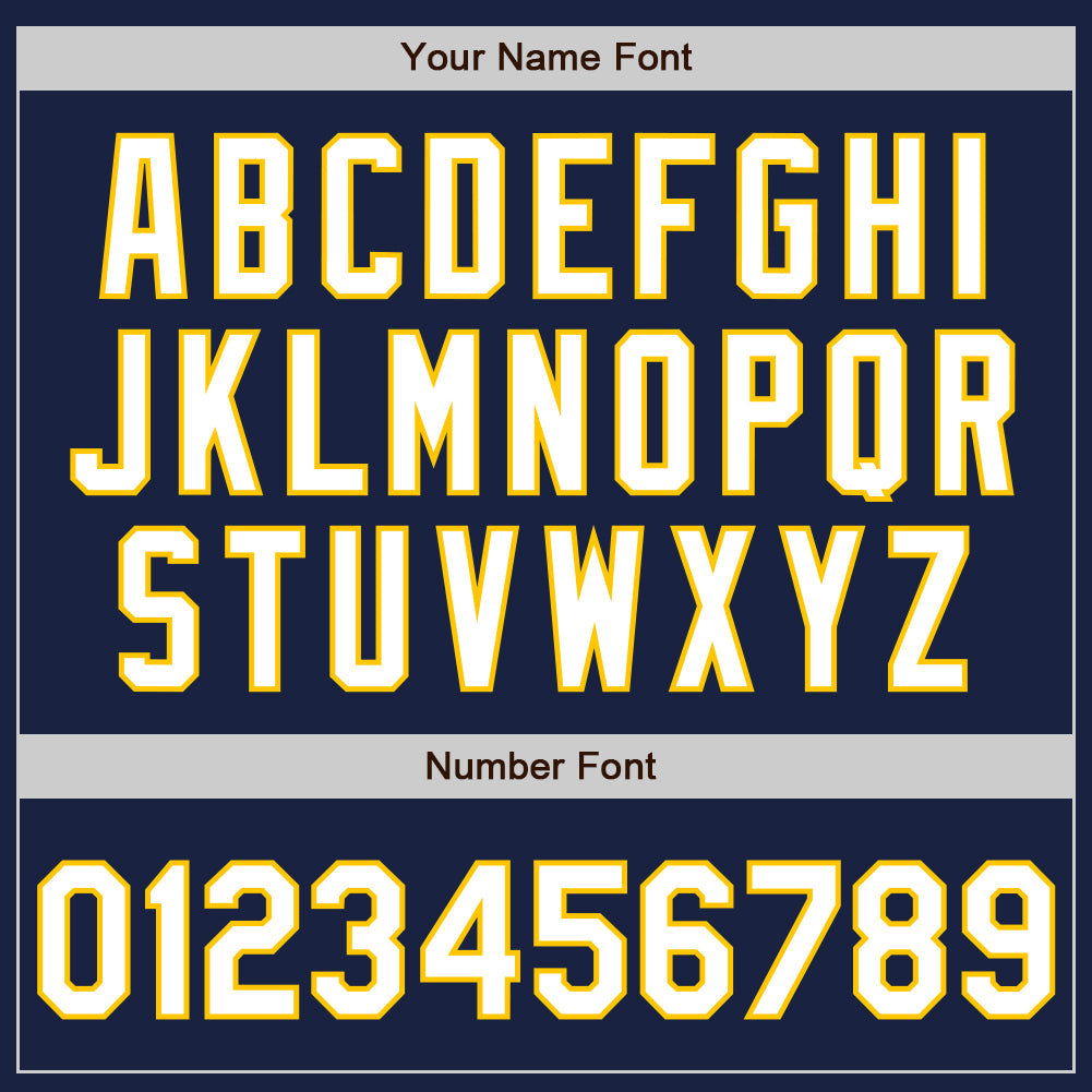Custom Navy White-Yellow Authentic Baseball Jersey - Sky-Custom