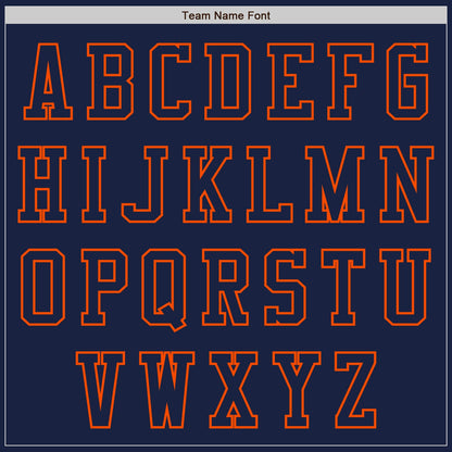 Custom Navy Orange Authentic Baseball Jersey - Sky-Custom
