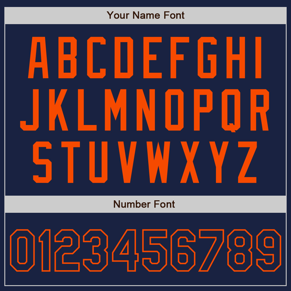 Custom Navy Orange Authentic Baseball Jersey - Sky-Custom