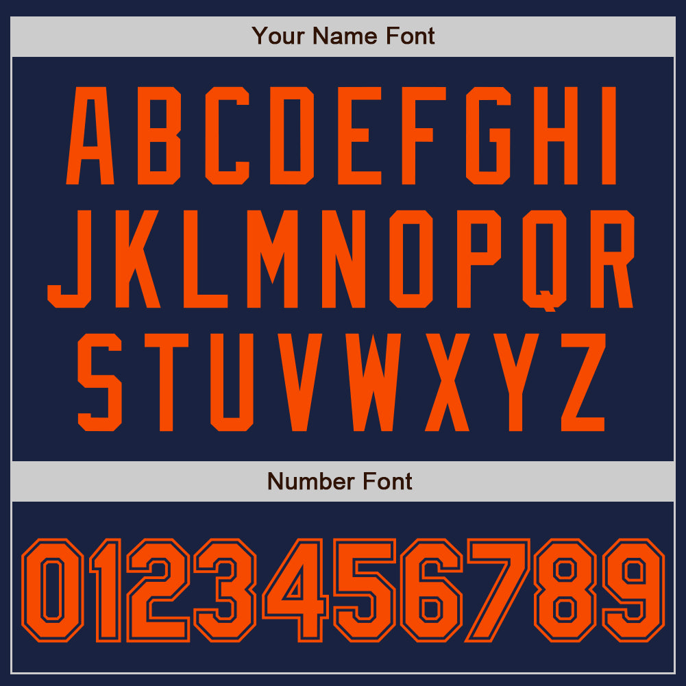 Custom Navy Orange Authentic Baseball Jersey - Sky-Custom