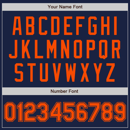 Custom Navy Orange Authentic Baseball Jersey - Sky-Custom
