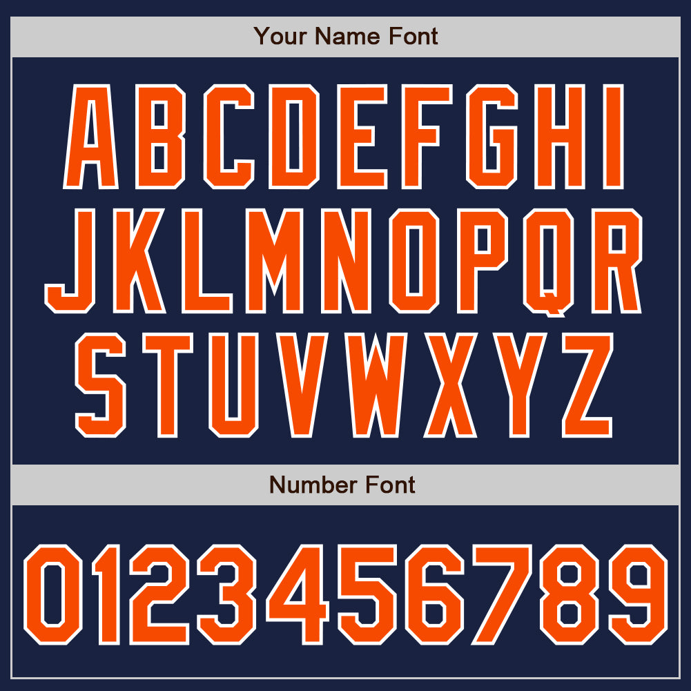 Custom Navy Orange-White Authentic Baseball Jersey - Sky-Custom
