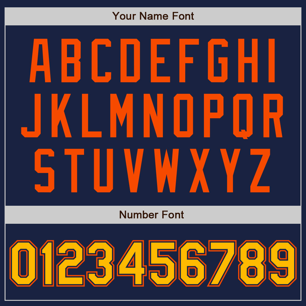 Custom Navy Gold-Orange Authentic Baseball Jersey - Sky-Custom