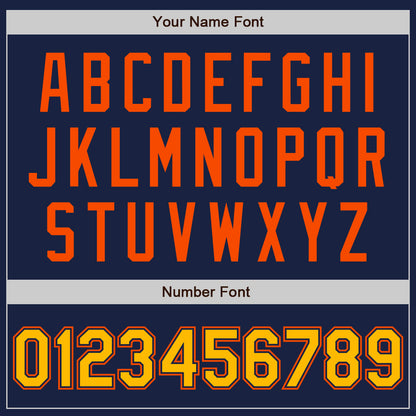 Custom Navy Gold-Orange Authentic Baseball Jersey - Sky-Custom
