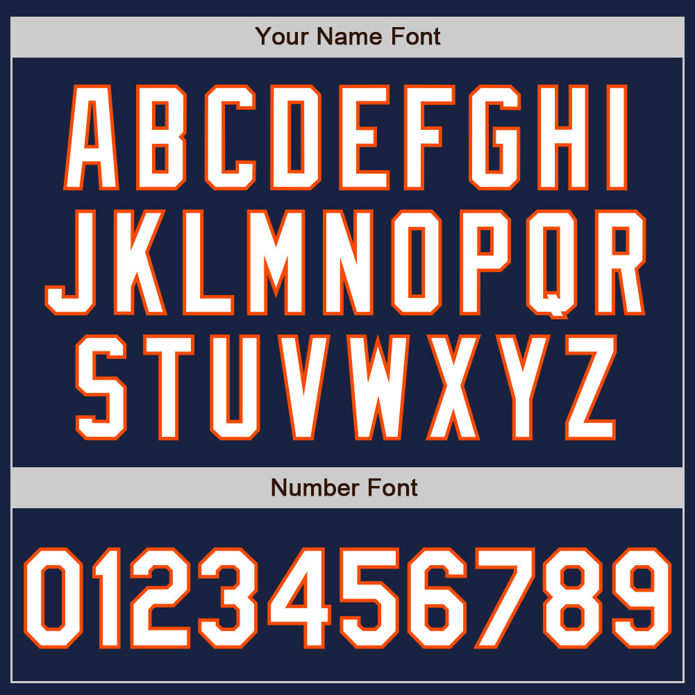 Custom Navy White-Orange Authentic Baseball Jersey - Sky-Custom