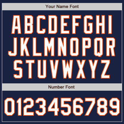 Custom Navy White-Orange Authentic Baseball Jersey - Sky-Custom