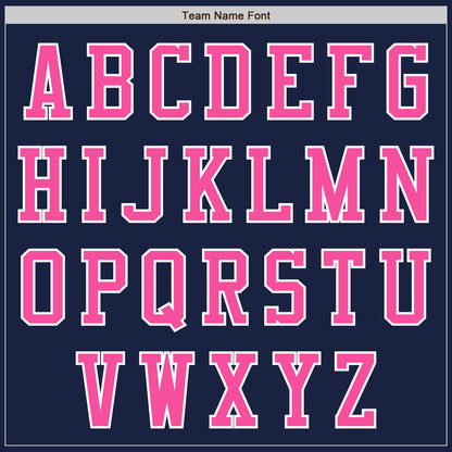 Custom Navy Pink-White Authentic Baseball Jersey - Sky-Custom