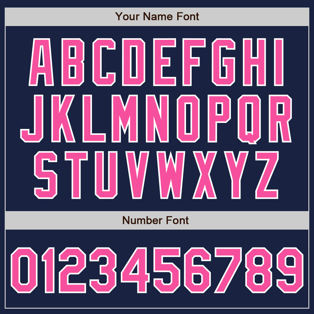 Custom Navy Pink-White Authentic Baseball Jersey - Sky-Custom