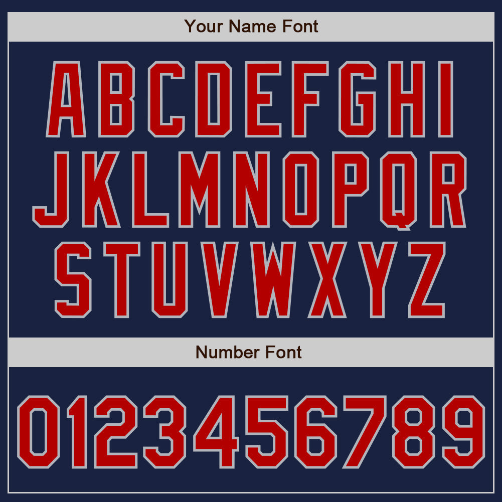 Custom Navy Red-Gray Authentic Baseball Jersey - Sky-Custom